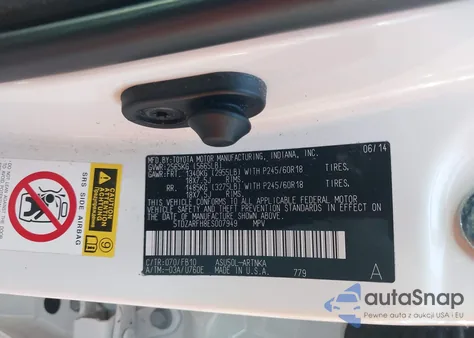 2014 Toyota Highlander Le from USA, damaged, VIN 5TDZARFH8ES007949